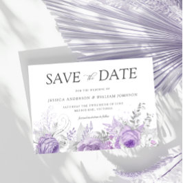 Silver & Lavender Verzauberte Blumenhochzeit Save The Date