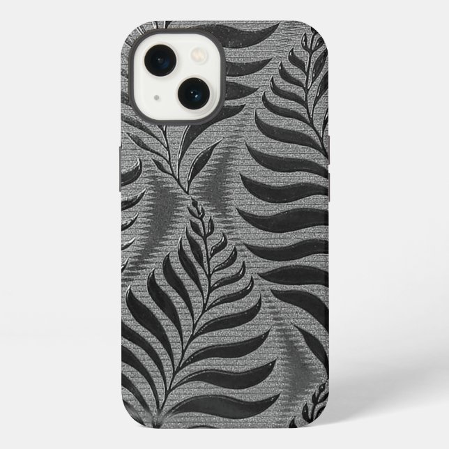 Silver Leaf Motif iPhone Hülle (Rückseite)