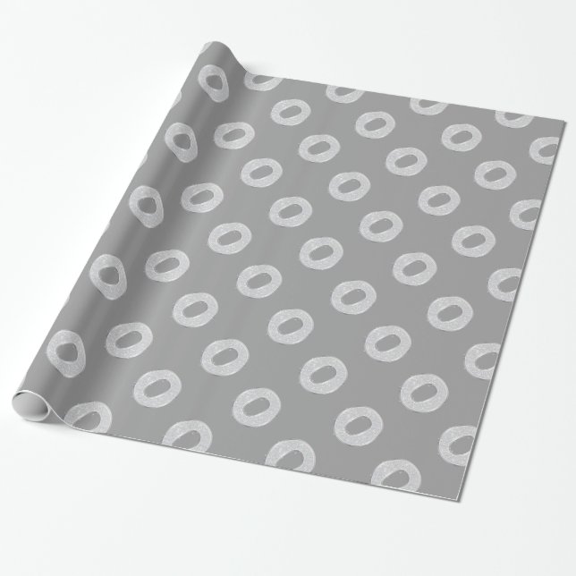 Silver Letter O Geschenkpapier (Ungerollt)