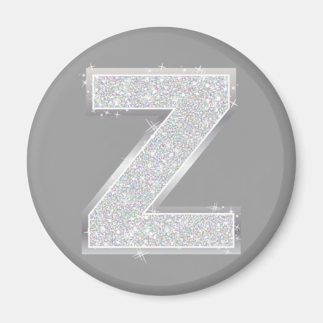 Silver Letter Z Magnet (Vorne)