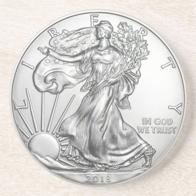 SILVER LIBERTY-MÜNZEN GETRÄNKEUNTERSETZER (Vorne)