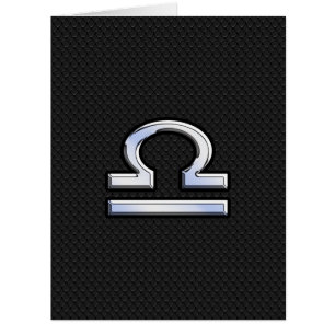 Silver Libra Zodiac Sign auf schwarzer Schlange Ha
