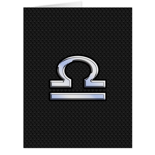 Silver Libra Zodiac Sign auf schwarzer Schlange Ha (Vorderseite)