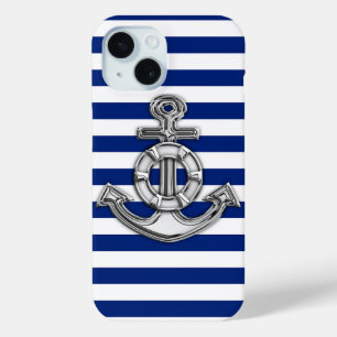 Silver Lifesaver on Nautical Strips Case-Mate iPhone Hülle