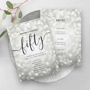 Silver Lights 50th Birthday Menu Programme