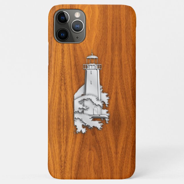 Silver Like Lighthouse auf Teak Wood Deco Case-Mate iPhone Hülle (Rückseite)