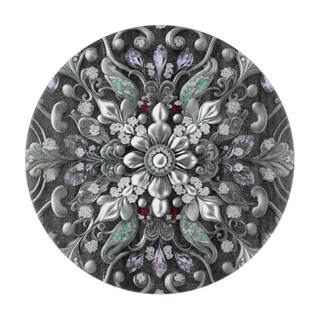 Silver Lila Decoration Cutting Board Schneidebrett (Vorderseite)