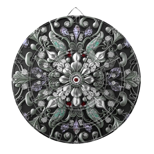 Silver Lila Decorative Dartboard Dartscheibe (vorne)