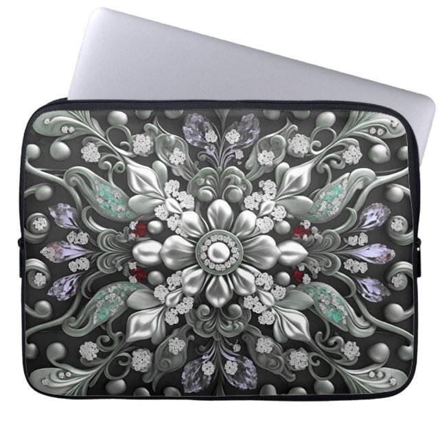 Silver Lila dekorativer Laptop-Sieb Laptopschutzhülle (Vorderseite)