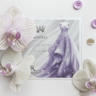Silver Lila Dress Princess Quinceañera Serviette