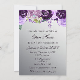 Silver Lila Floral Business Corporate Party Einladung