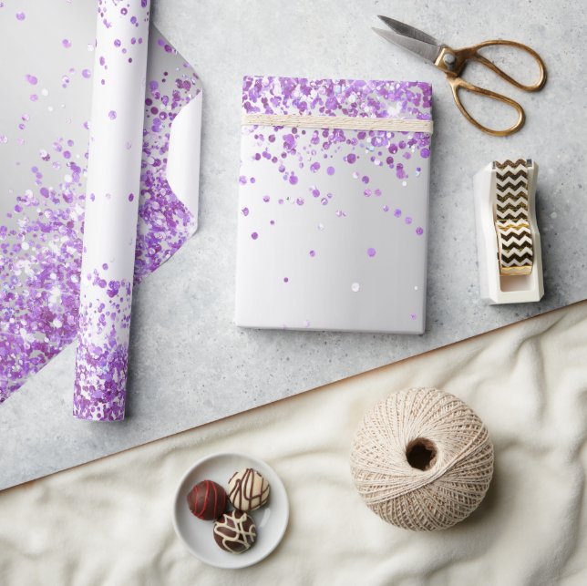 Silver lila funkelnd Weihnachten Weihnachten Weihn Geschenkpapier (Kunsthandwerk)