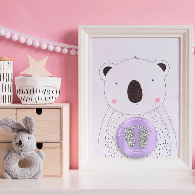Silver Lila Glitzer Feet Baby Dusche Gefallen Viel Runder Aufkleber (Von Creator hochgeladen)