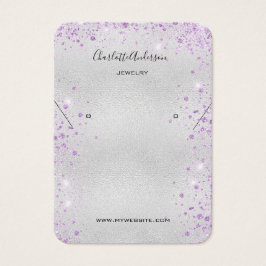 Silver lila Glitzer Ohrringe Foto-Display-Karte