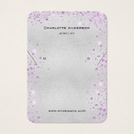 Silver lila Glitzer Ohrringe Foto-Display-Karte