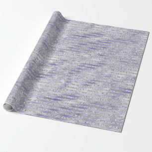 Silver Lila Glitzy Glitzer Streifen Geschenkpapier