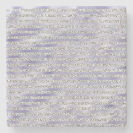 Silver Lila Glitzy Glitzer Streifen Steinuntersetzer