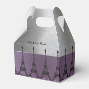 Silver Lila Metallic Paris Eiffel Personalisiert Geschenkschachtel