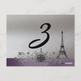 Silver Lila Paris Tischnummer