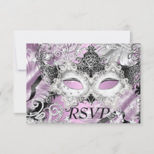Silver Lilac Sparkle Masquerade Party UAWG Einladung