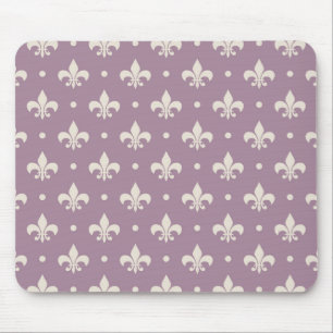 Silver Lilie Muster auf lila Hintergrund Mousepad