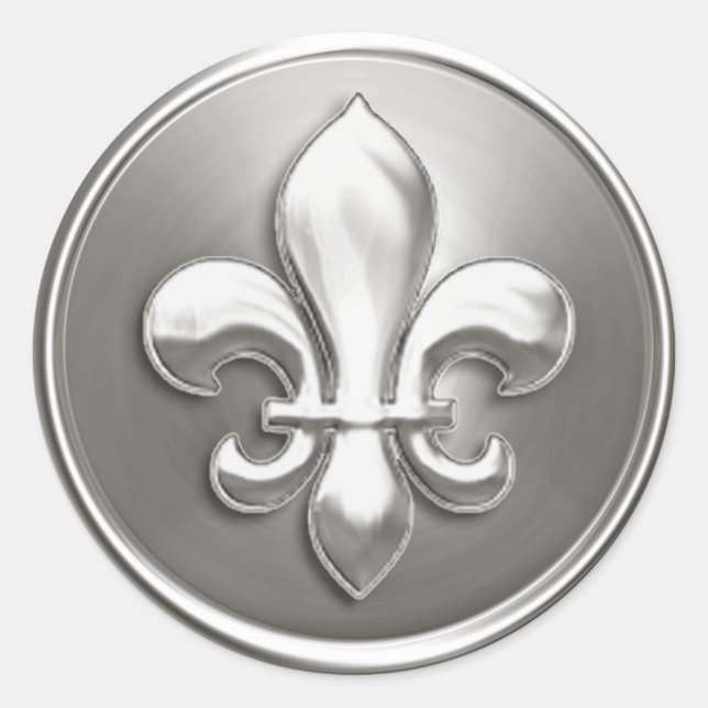 Silver Lilie Umschlag Aufkleber Embossed Look (Vorderseite)