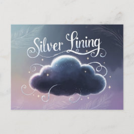 Silver Lining Wolke gemalt Postkarte