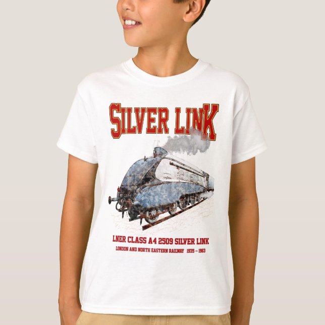 Silver Link - LNER Class A4 2509 Steam Train Loco T-Shirt (Vorderseite)