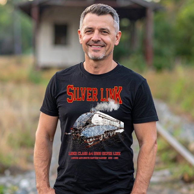 Silver Link - LNER Class A4 2509 Steam Train Loco T-Shirt (Silver Link - LNER Class A4 2509 Steam Train Locomotive. Mens Basic T-Shirt)