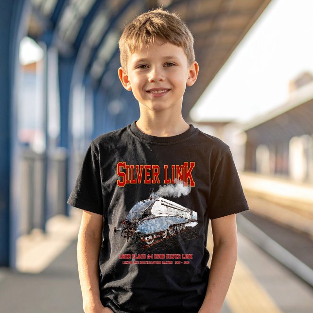 Silver Link - LNER Class A4 2509 Steam Train Loco T-Shirt (Silver Link - LNER Class A4 2509 Steam Train Locomotive. Boy Basic T-Shirt)
