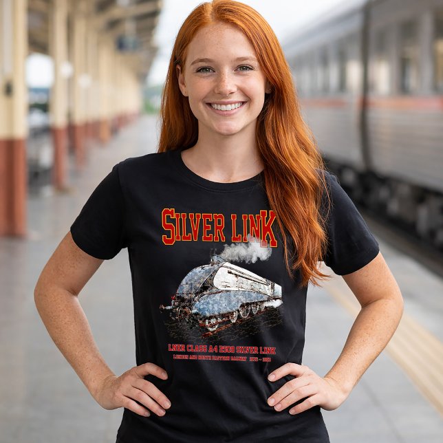 Silver Link - LNER Class A4 2509 Steam Train Loco T-Shirt (Silver Link - LNER Class A4 2509 Steam Train Locomotive. Womens Basic T-Shirt)