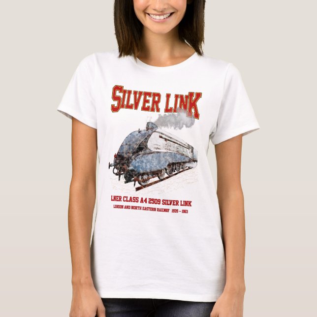 Silver Link - LNER Class A4 2509 Steam Train Loco T-Shirt (Vorderseite)
