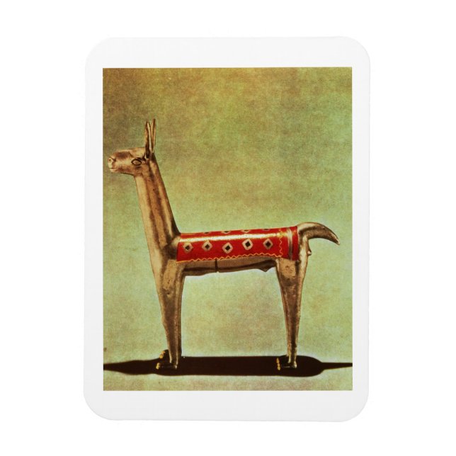 Silver Llama Figurine, aus Peru, nach 1438 Magnet (Vertikal)