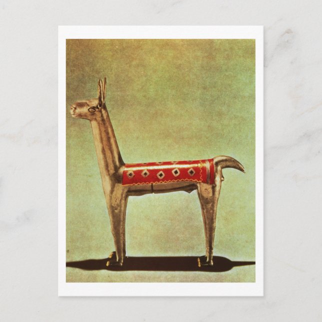 Silver Llama Figurine, aus Peru, nach 1438 Postkarte (Vorderseite)