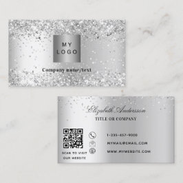 Silver Logo QR Code Visitenkarte
