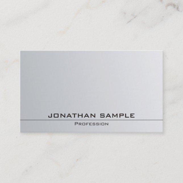 Silver Look Anspruchsvoller Schlichter Trendy Visitenkarte (Vorderseite)