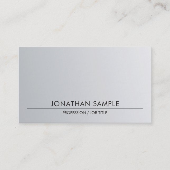Silver Look Ausgeklügeltes Design Trendy Visitenkarte (Vorderseite)
