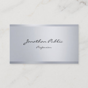 Silver Look Elegante Kalligrafie Script Modern Visitenkarte