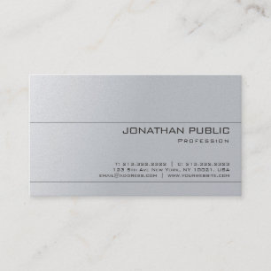 Silver Look Gray Elegantes Minimalistisches Design Visitenkarte