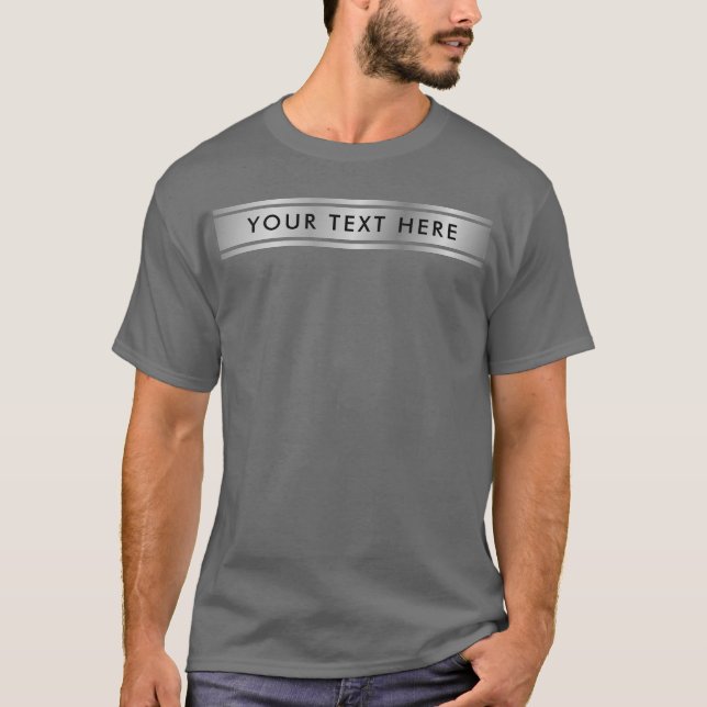 Silver Look Template Hinzufügen von Text Men's Bas T-Shirt (Vorderseite)