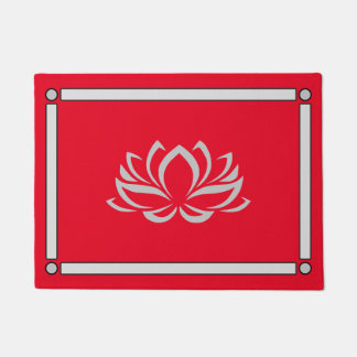 Silver Lotus auf Cherry Doormat Fußmatte