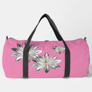 SILVER LOTUS DUFFLE BAG