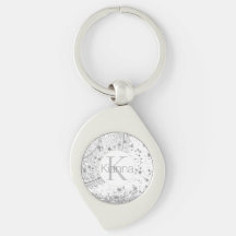 Silver Lotus Mandala Stars Glitzer Monogram