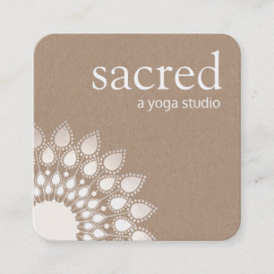 Silver Lotus Mandala Yoga und Meditation Quadratische Visitenkarte