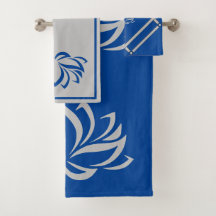 Silver Lotus und Royal Blue Bath Set