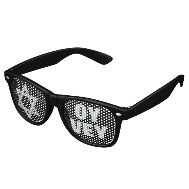 Silver Magen David Funny Purim Costume Oy Vey Partybrille (Schrägansicht)