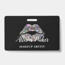 Silver MAKEUP ARTIST Logo Kiss Name
