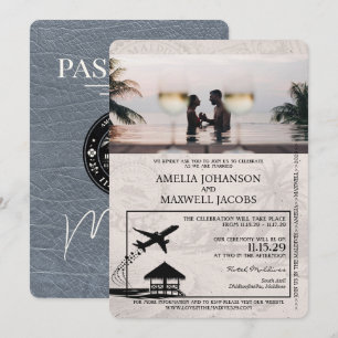 Silver Maldives Pass Einladung Hochzeit