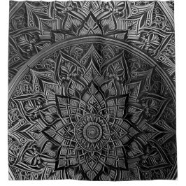 Silver Mandala Duschvorhang