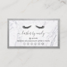 Silver & Marble Eyelash Beauty Specialist Loyalitä Visitenkarte